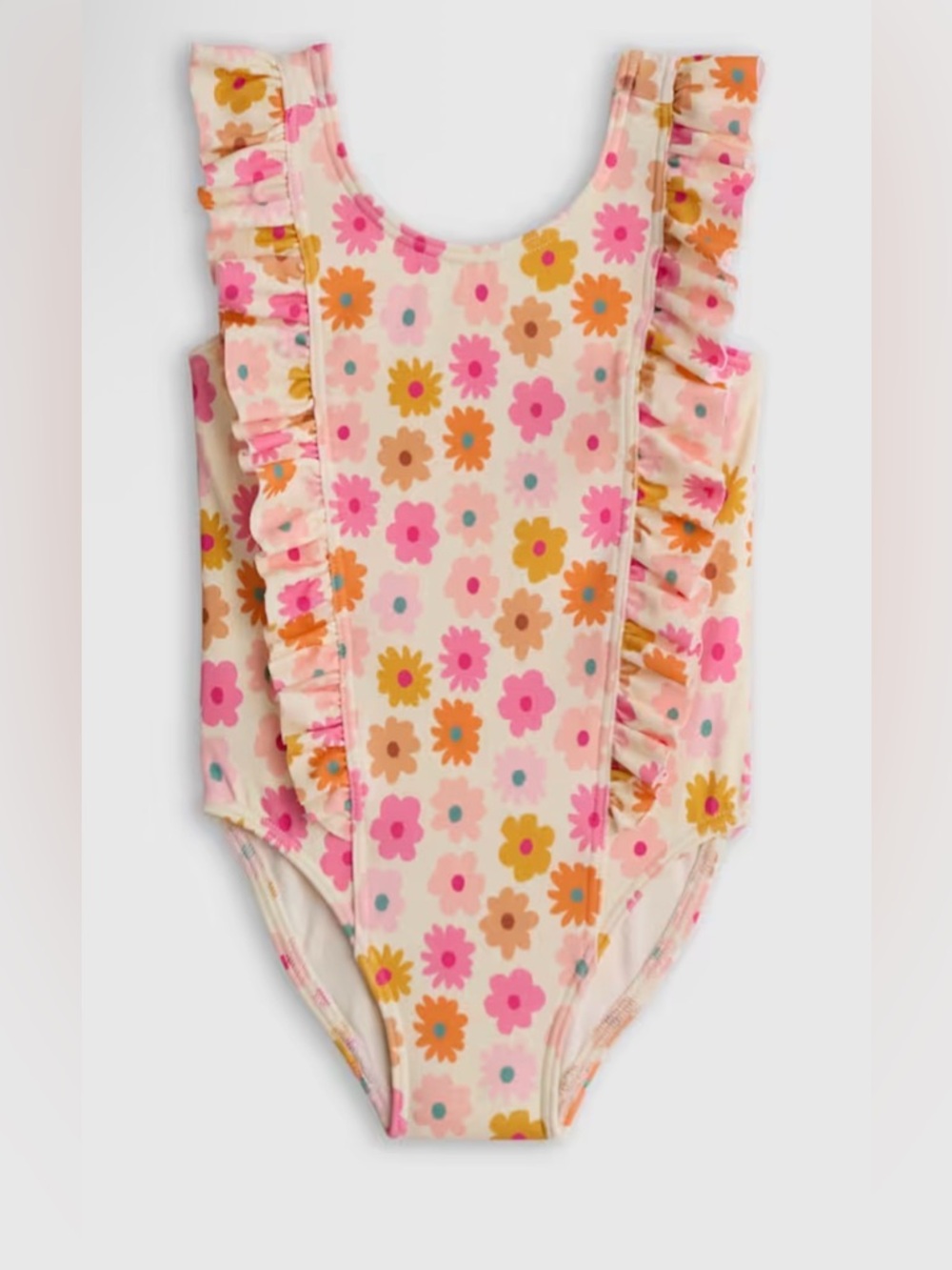 Quince Ruffle One Piece Swimsuit Daisy Girls Size 6 NEW